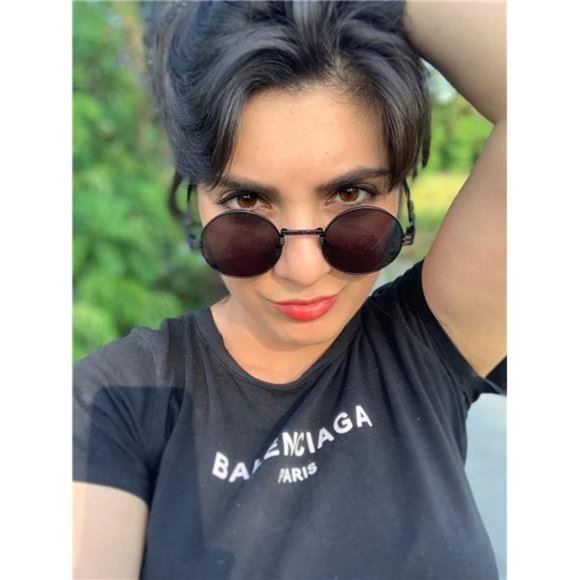 Round Steampunk Sunglasses Circle Lennon Hippie Glasses Metal Frame UV Blocking - Picture 2 of 7